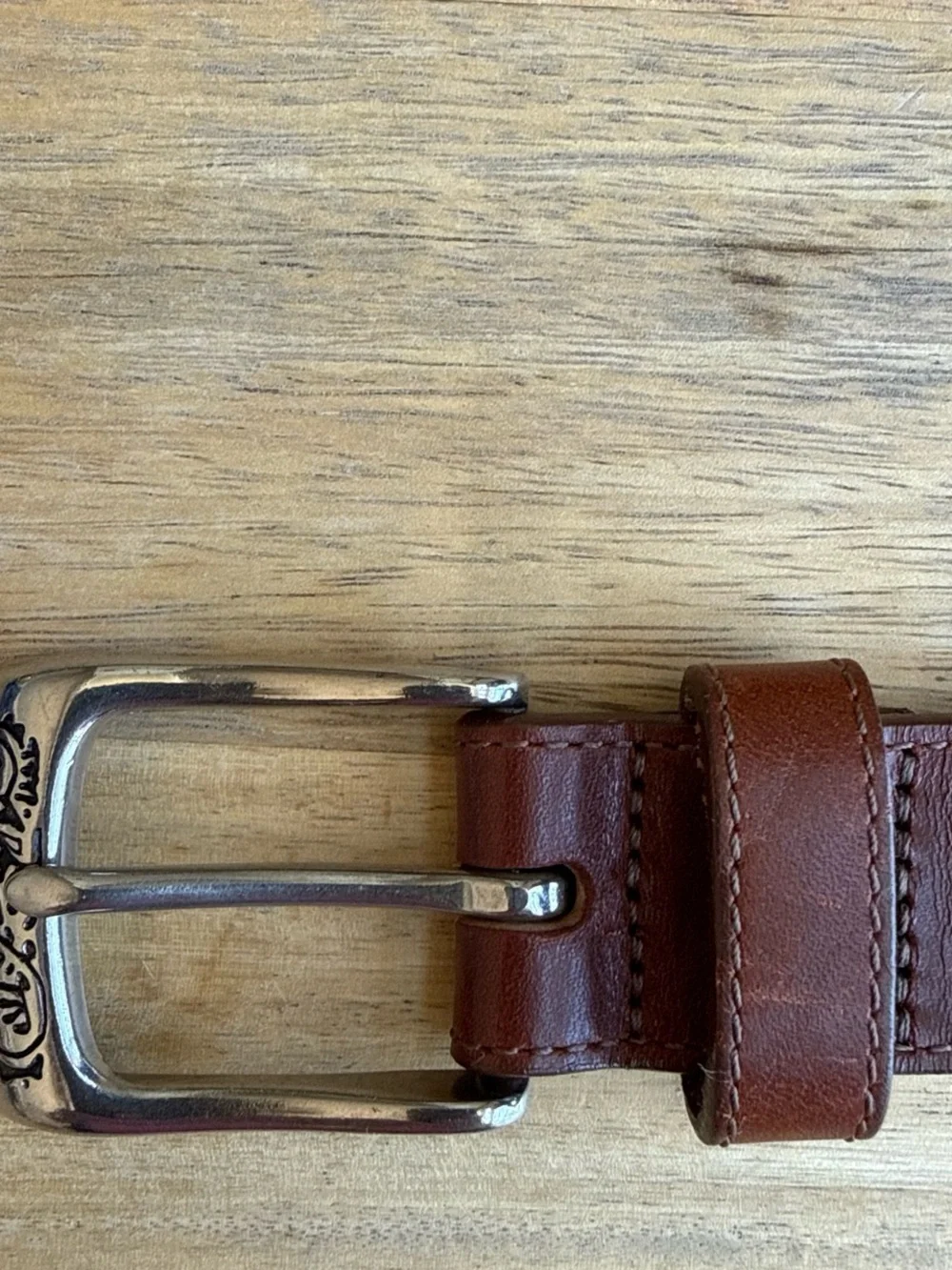 Vintage Brighton Brown Leather Charm Belt with Metal Accents